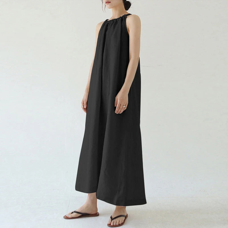 ANIMA – Linen Halterneck Midi Dress