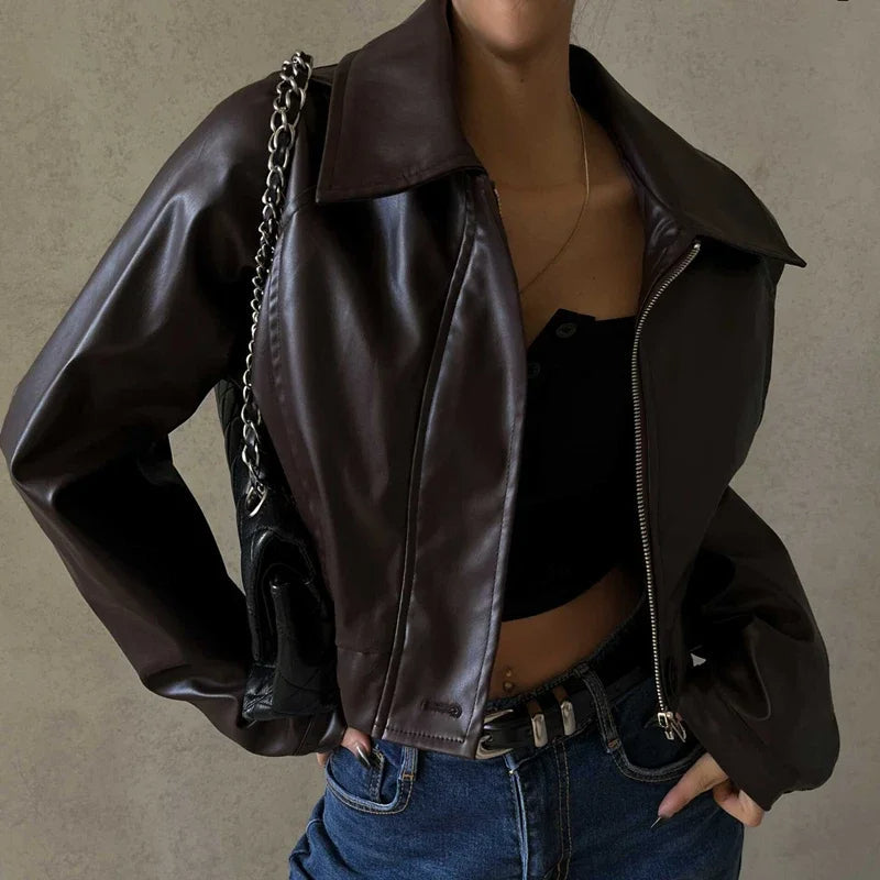 AKANE - Oversized Vegan Leather Jacket