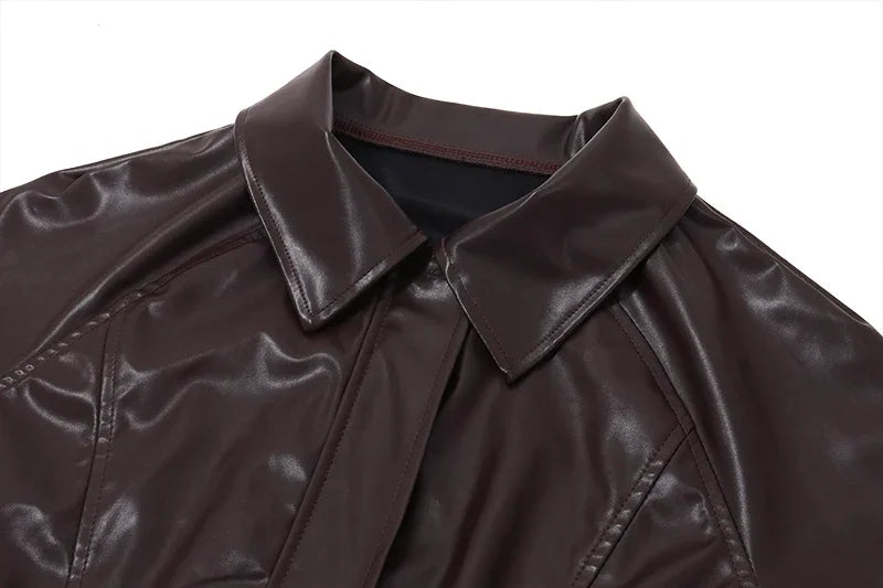 AKANE - Oversized Vegan Leather Jacket