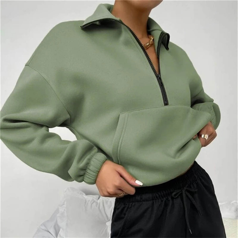 FEALINA - Women's Half-Zip Fleece Pullover