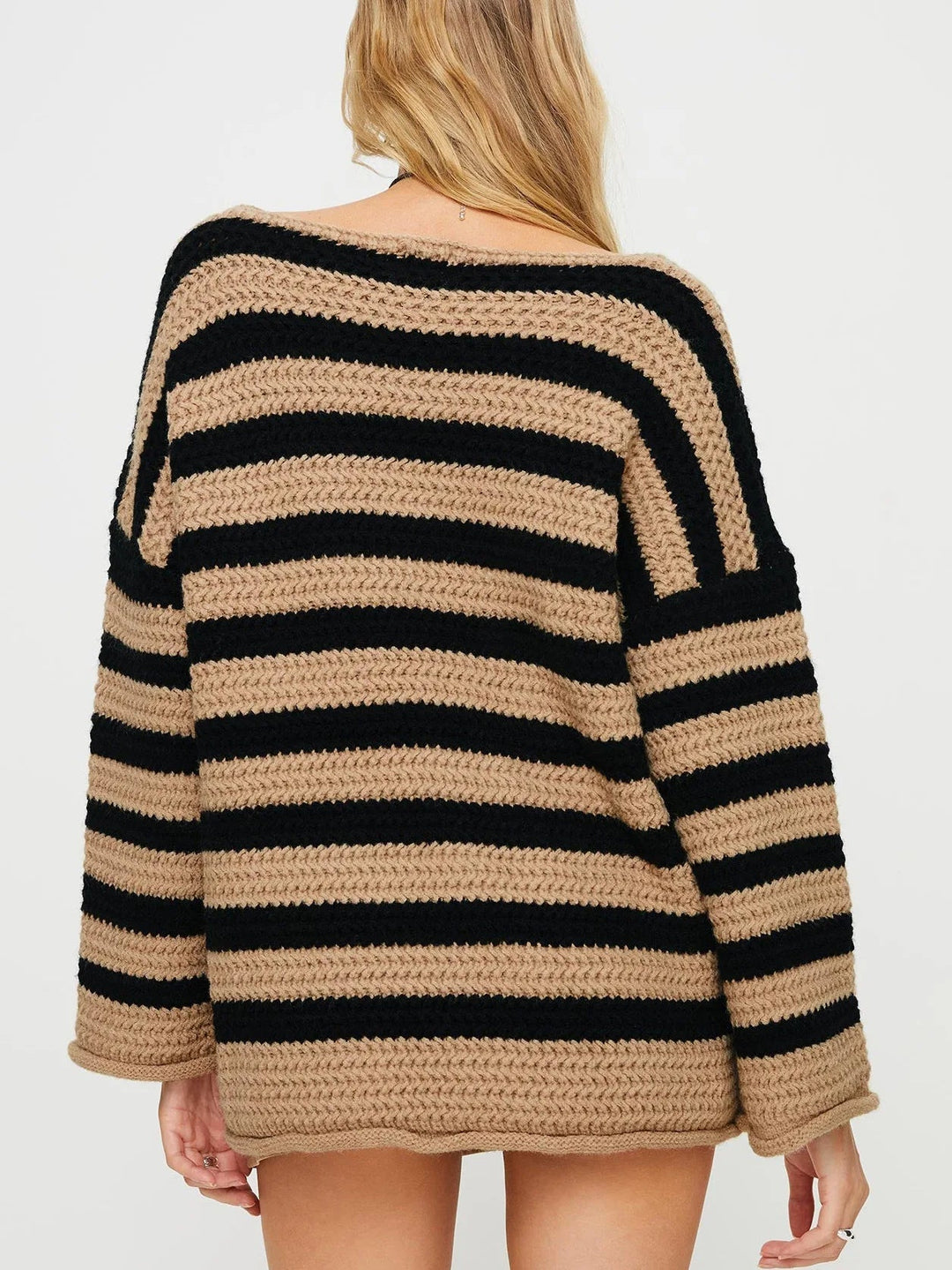 ISHY - Women's Striped Knit Pullover Sweater