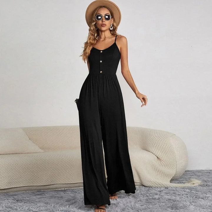 FARREN - Buttoned Wide-Leg Jumpsuit