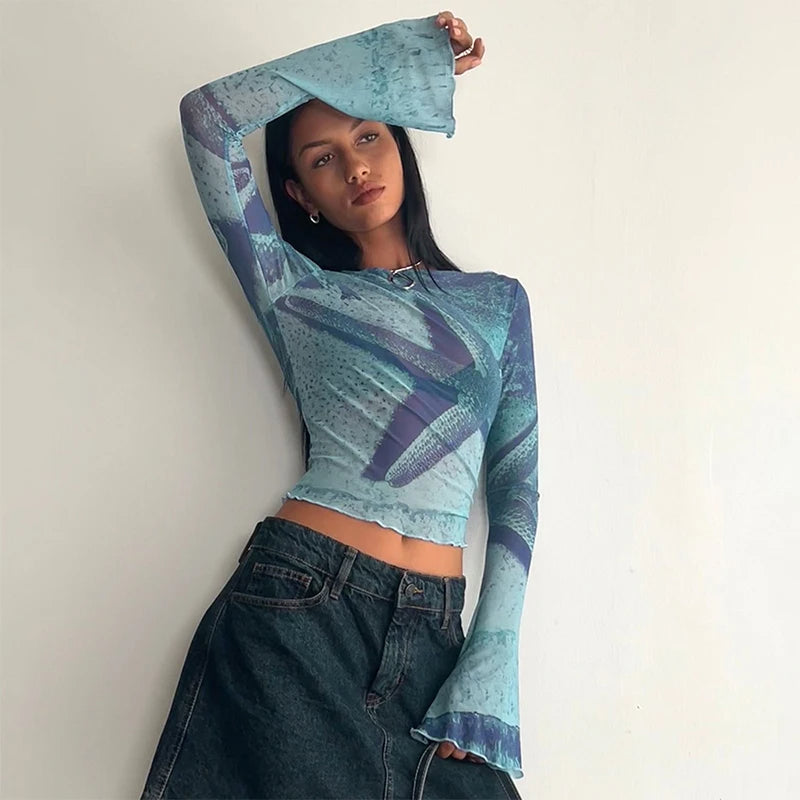 FIAN - Abstract Print Crop Top