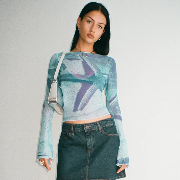 FIAN - Abstract Print Crop Top