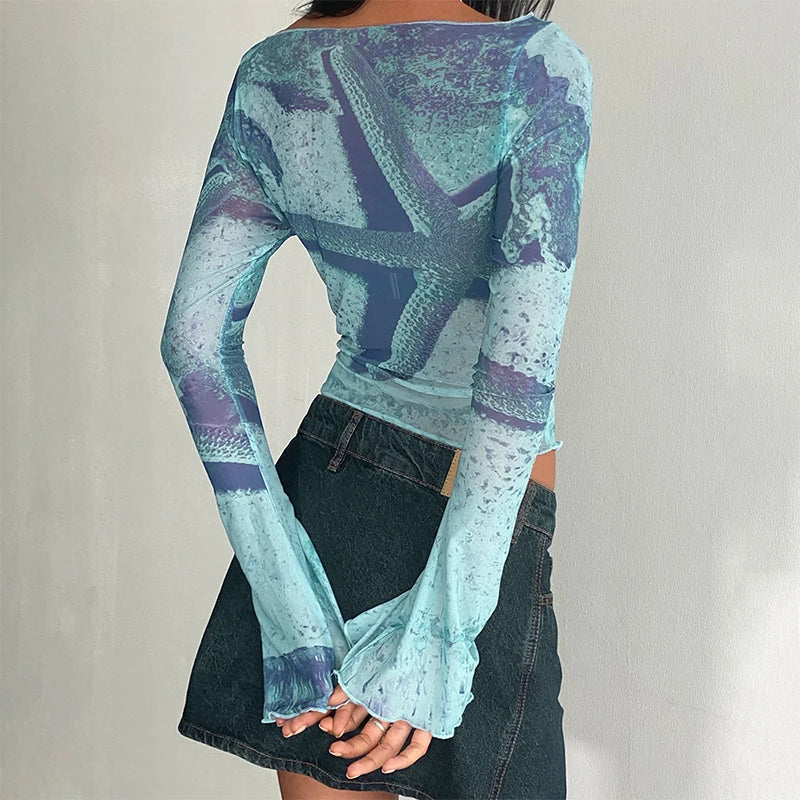 FIAN - Abstract Print Crop Top