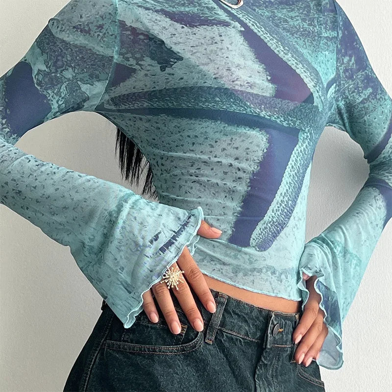 FIAN - Abstract Print Crop Top