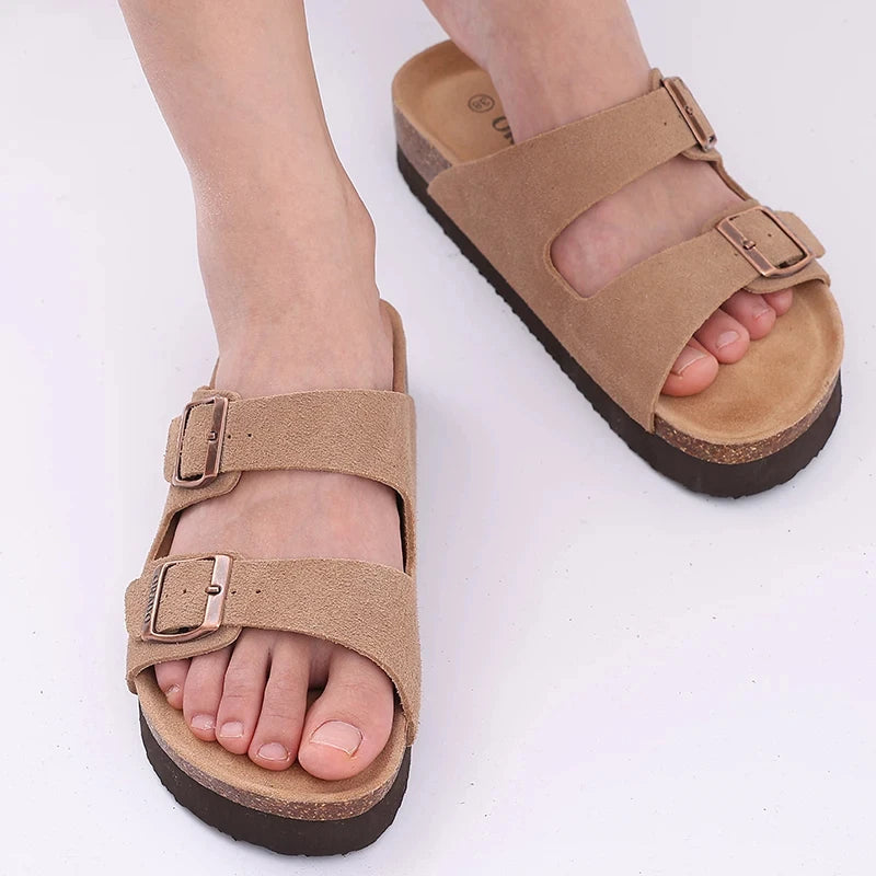 ORADON – Suede Buckle Strap Sandals