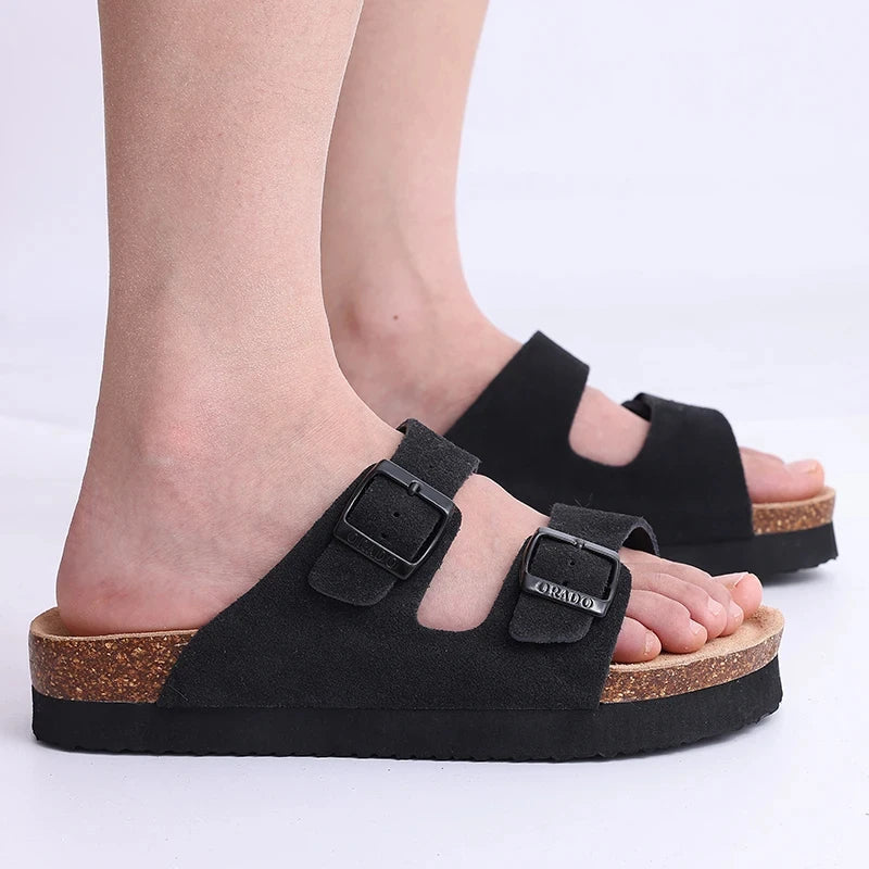ORADON – Suede Buckle Strap Sandals