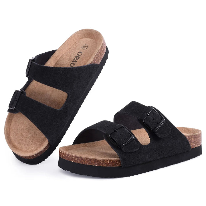 ORADON – Suede Buckle Strap Sandals