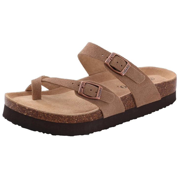 SOLENE – Women's Suede Dual-Strap Slide Sandals