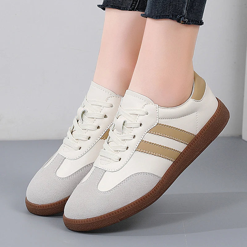 MACI - Women's Retro-Inspired Cream Sneakers