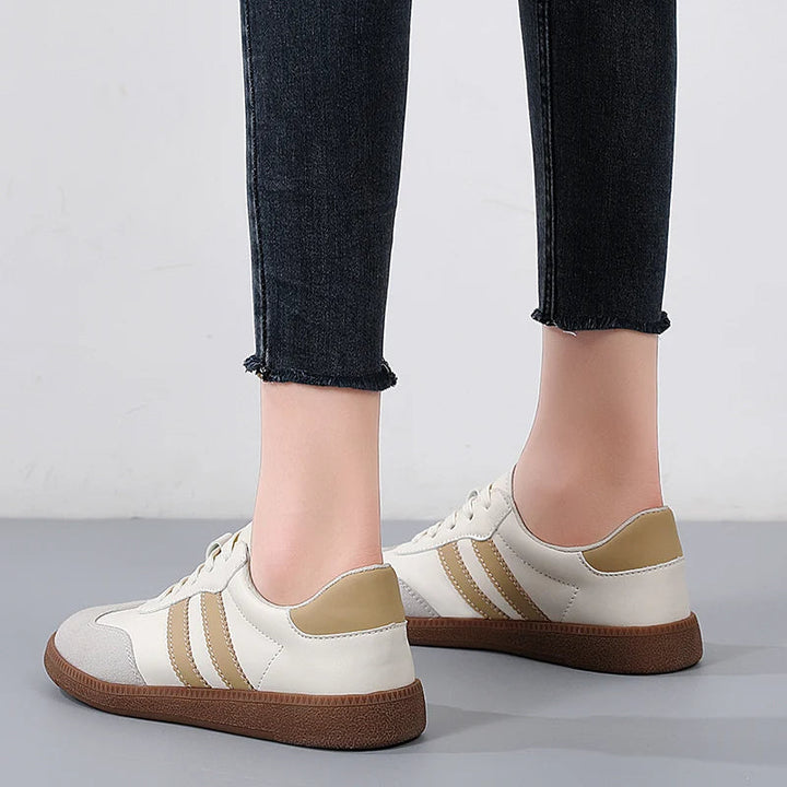 MACI - Women's Retro-Inspired Cream Sneakers