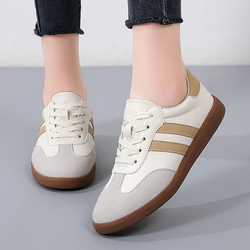 MACI - Women's Retro-Inspired Cream Sneakers
