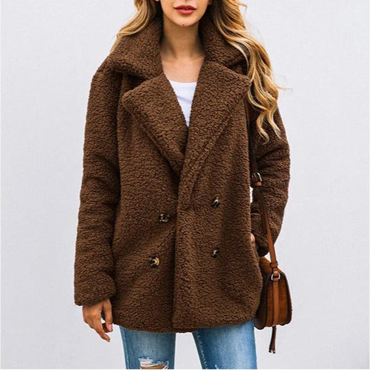 ESTELLE – Double-Breasted Teddy Coat