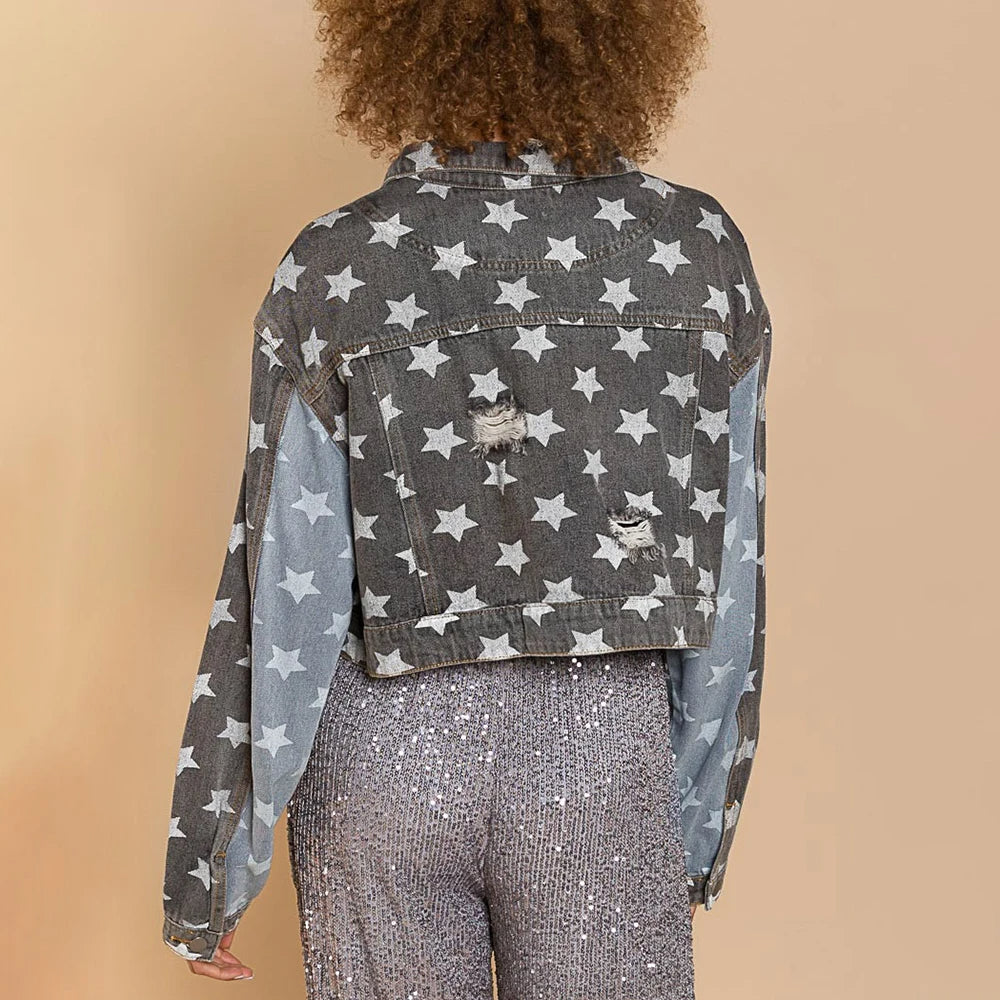 YARA – Starry Denim Cropped Jacket