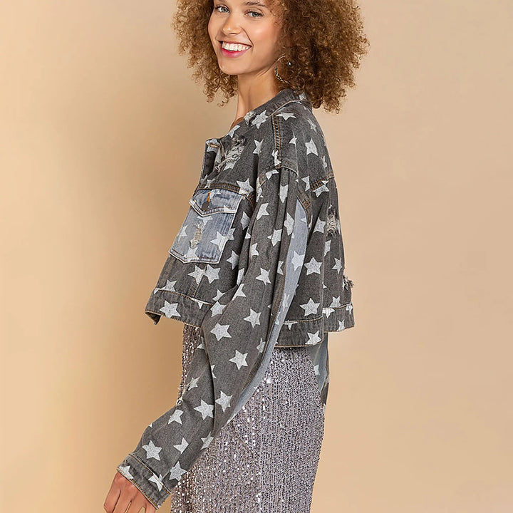 YARA – Starry Denim Cropped Jacket