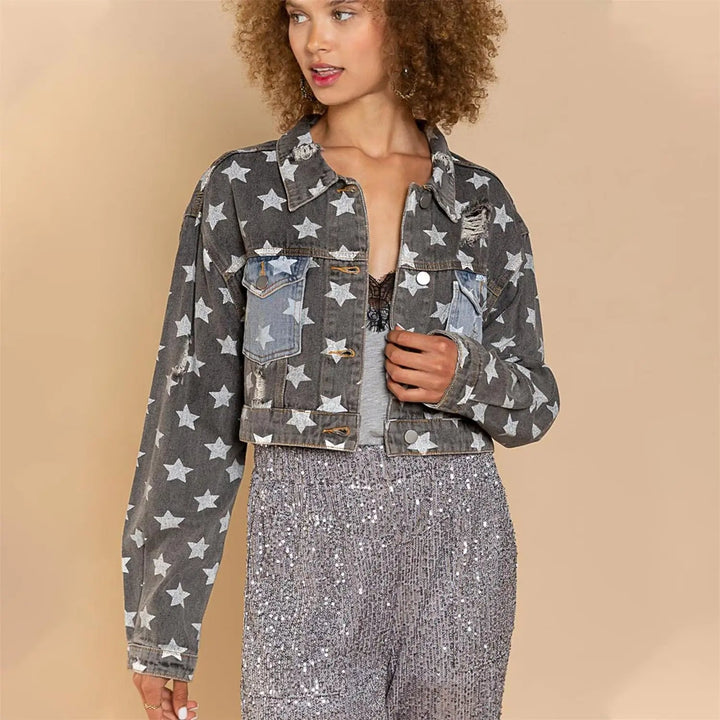 YARA – Starry Denim Cropped Jacket