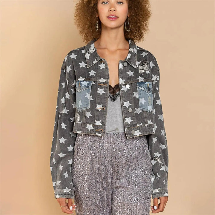 YARA – Starry Denim Cropped Jacket