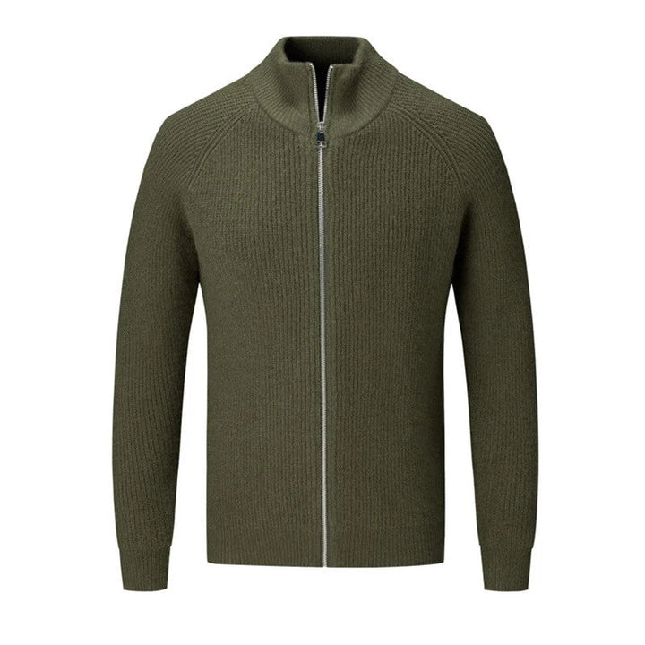 MARTI - Men’s Zip-Up Wool-Blend High-Neck Cardigan