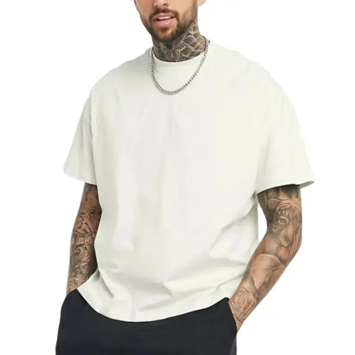 JERSEY - Herren Oversized Baumwolle Basic T-Shirt