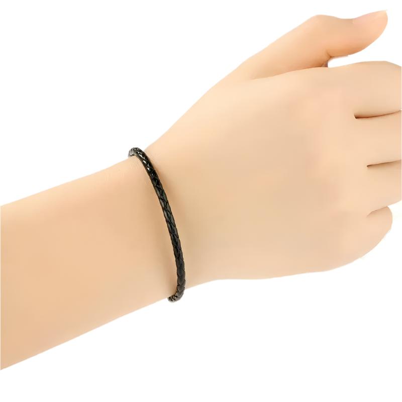 ELOWEN - Braided Leather & Sterling Silver Bracelet
