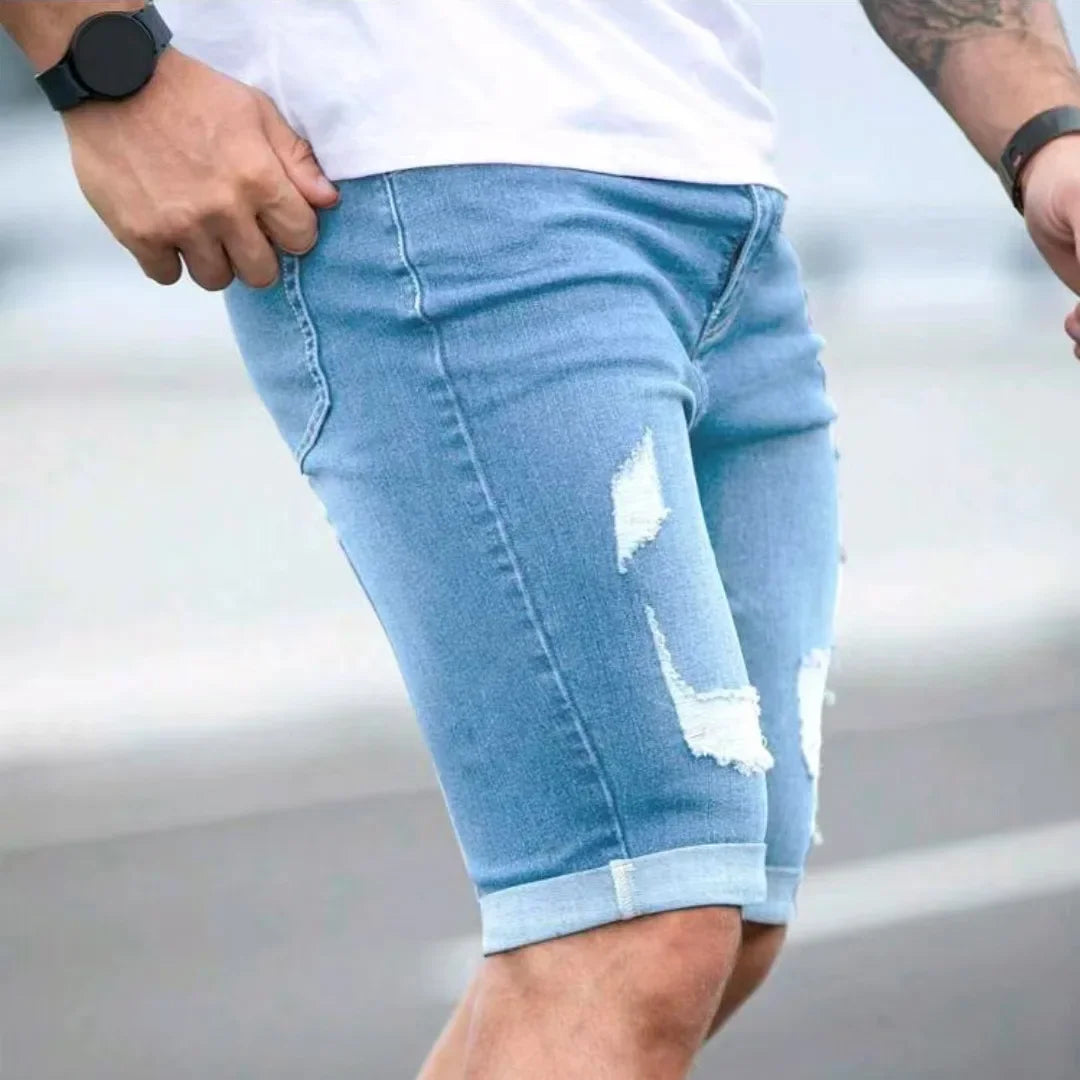 SAKAI – Distressed Denim Shorts