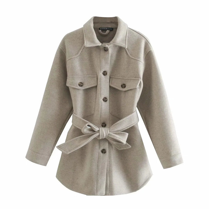 CYRENE - Women's Belted Coat with Pockets