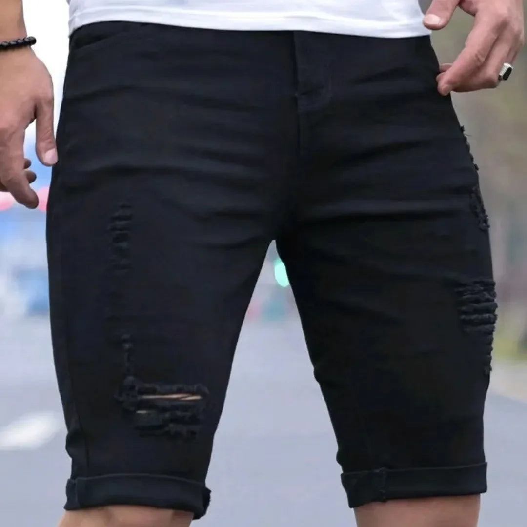 SAKAI – Distressed Denim Shorts