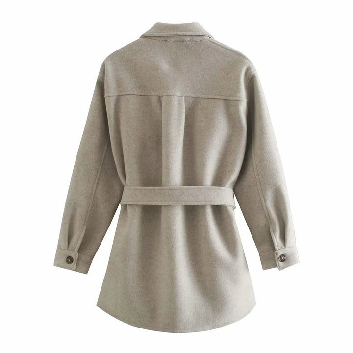 CYRENE - Women's Belted Coat with Pockets