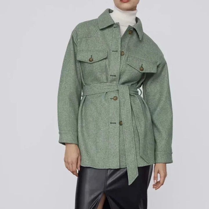 CYRENE - Women's Belted Coat with Pockets