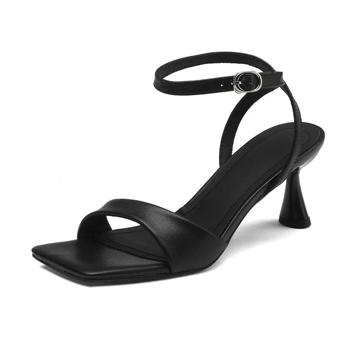 SELENEY – Leather Ankle Strap Heels
