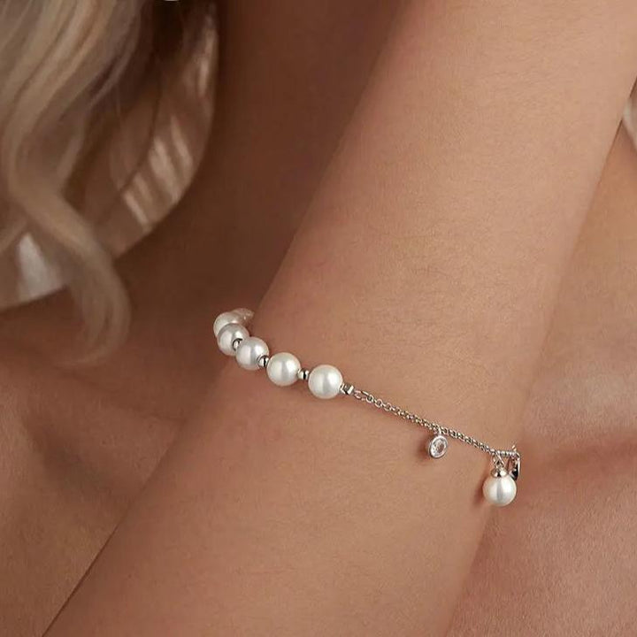 ALYSIA - Elegant Pearl & Sterling Silver Bracelet