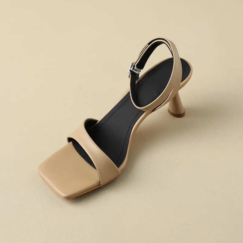 SELENEY – Leather Ankle Strap Heels