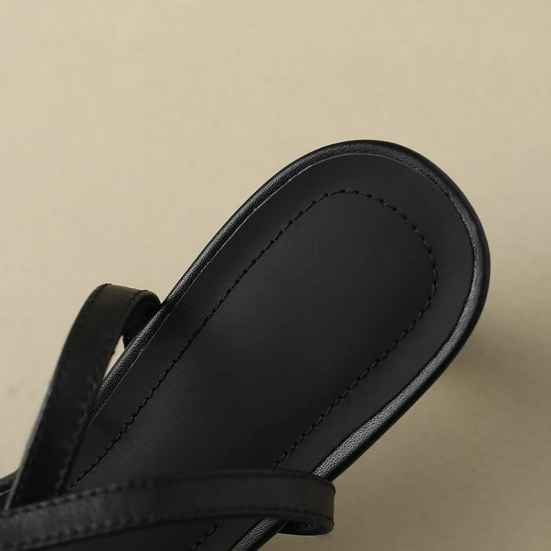 SELENEY – Leather Ankle Strap Heels