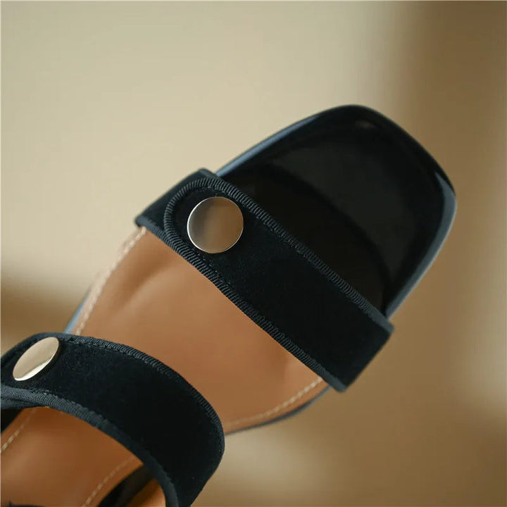 ROWAN - Suede Block Heel Sandals for Women