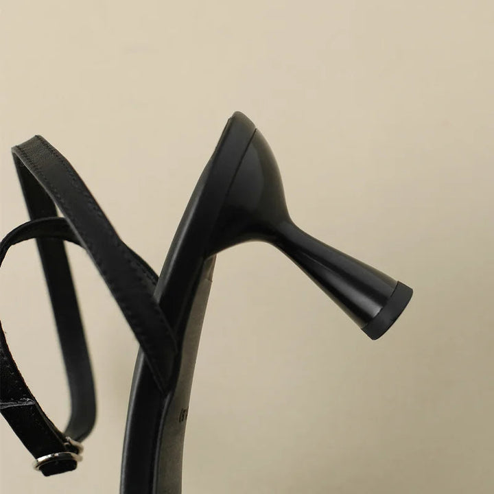 SELENEY – Leather Ankle Strap Heels