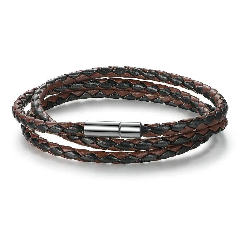 LETHR - Braided Vegan Leather Bracelet with Magnetic Clasp