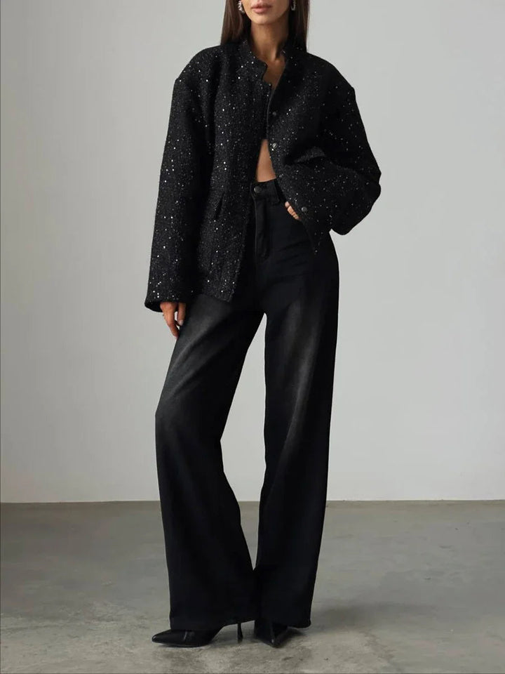 ZAREEN - Sparkling Tweed Jacket with Snap Button