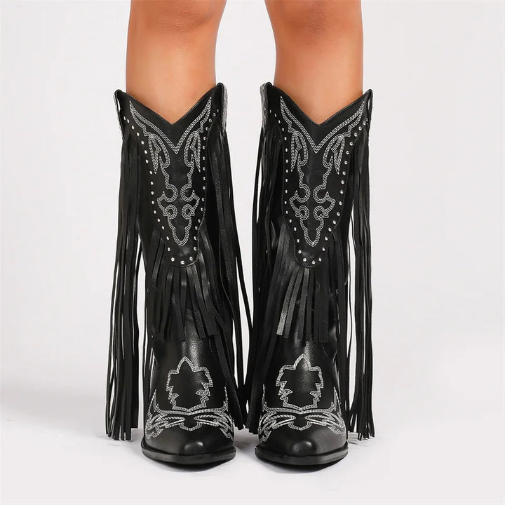 DOLLY - Women’s Western Fringe Cowboy Boots