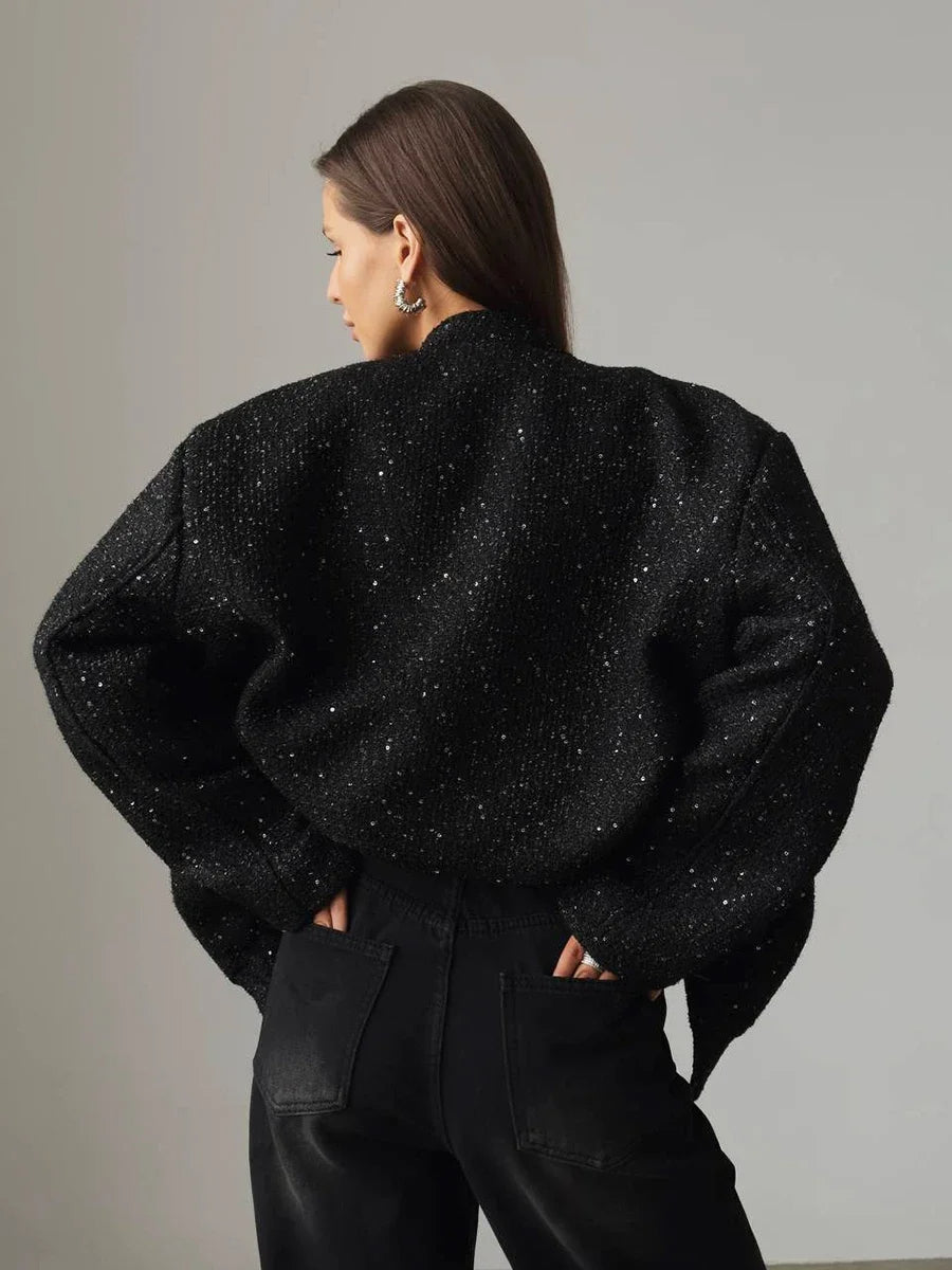 ZAREEN - Sparkling Tweed Jacket with Snap Button