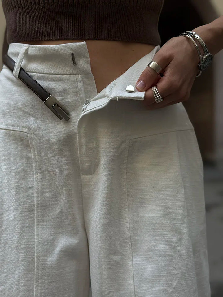 ELIDI - Women’s Linen High Waist Wide Pants