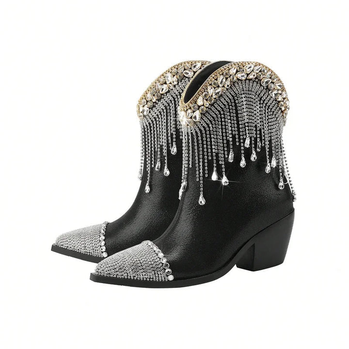 ABELINE - Rhinestone Fringe Western Boots