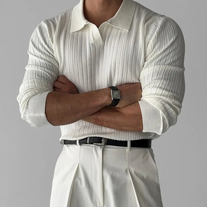 LUCIO – Slim-Fit Ribbed Knit Polo