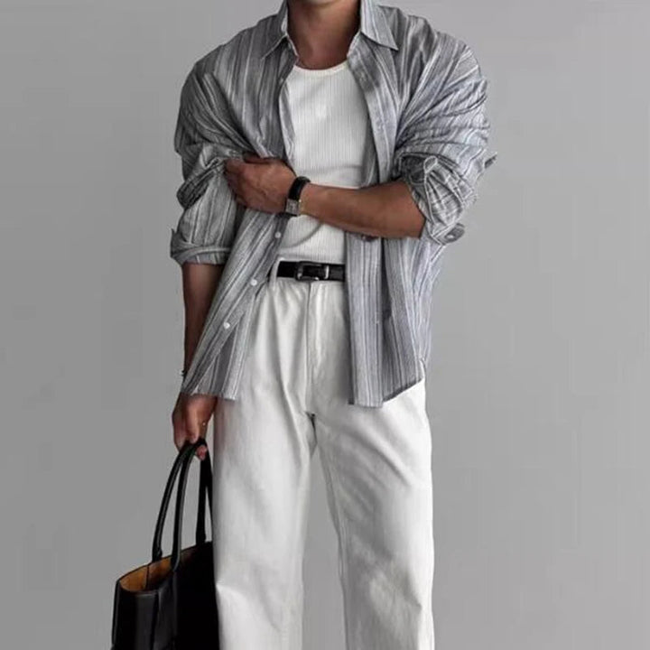 CALLUM – Men’s Striped Casual Button-Down Shirt