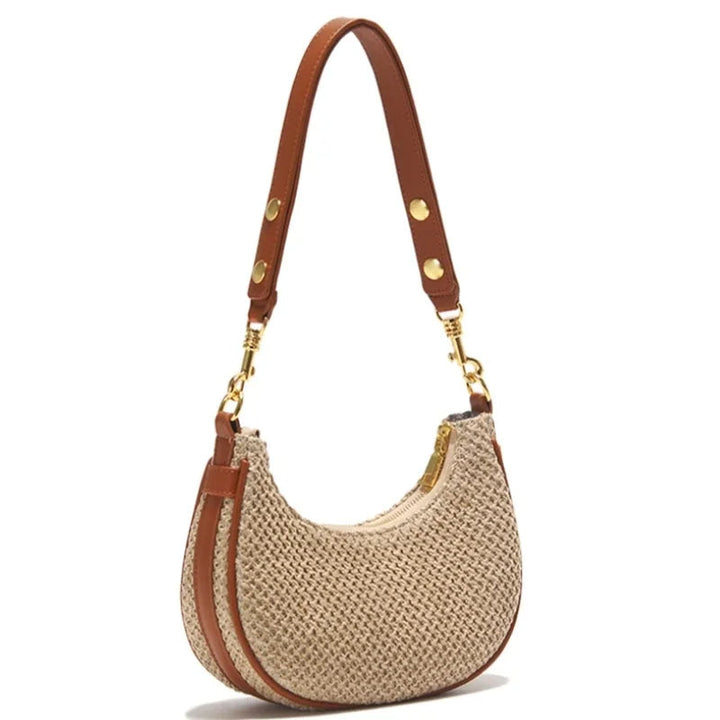 CARA – Woven Crescent Shoulder Bag