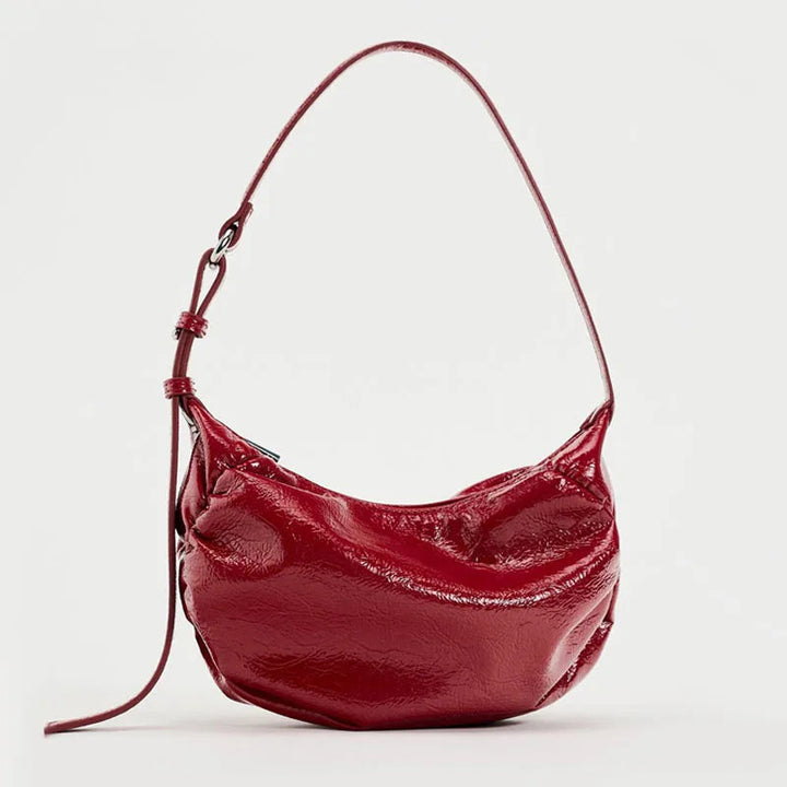 LYNX – Ruched Vegan Leather Shoulder Bag