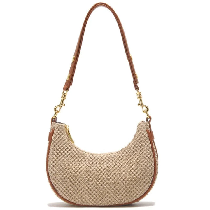 CARA – Woven Crescent Shoulder Bag