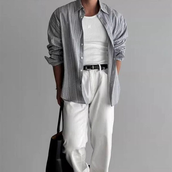 CALLUM – Men’s Striped Casual Button-Down Shirt