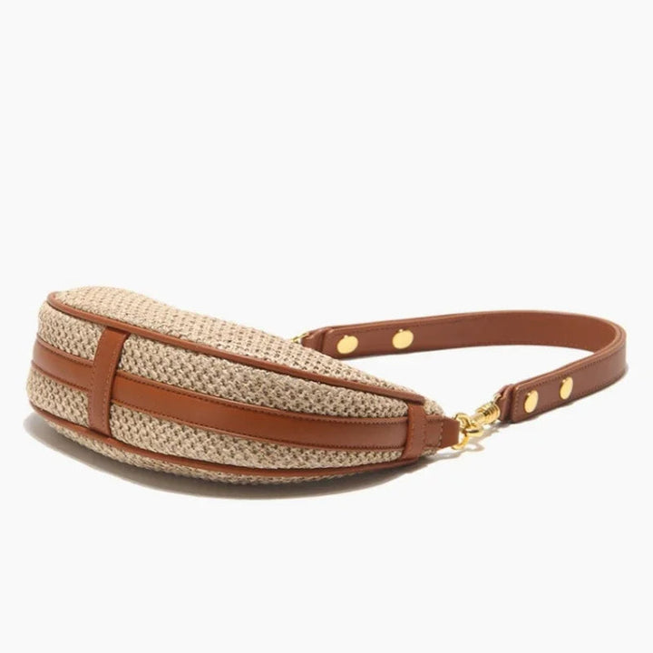 CARA – Woven Crescent Shoulder Bag