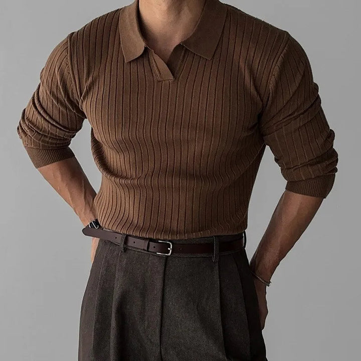 LUCIO – Slim-Fit Ribbed Knit Polo